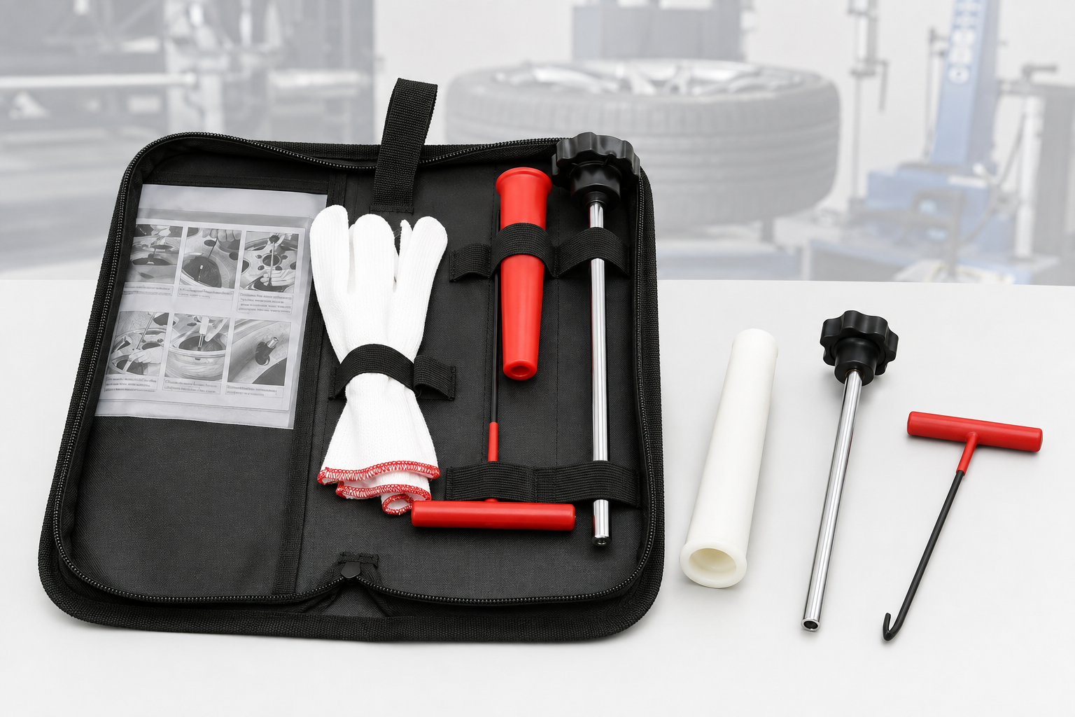 Fortune rubber snap-in tire valve removal and installation tool kit
